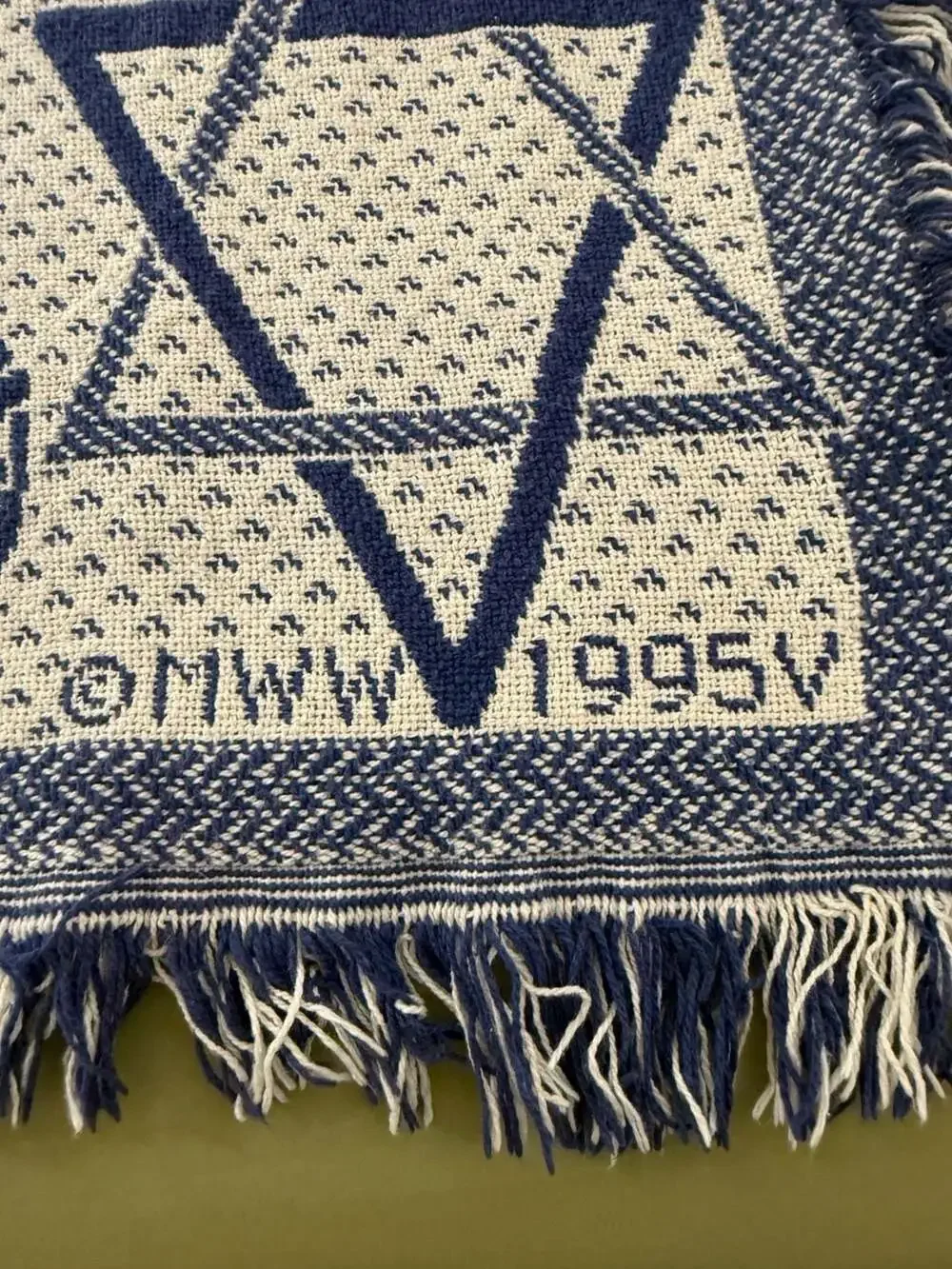 Vintage 1995 Happy Hanukkah Woven Cotton Throw‎ Blanket